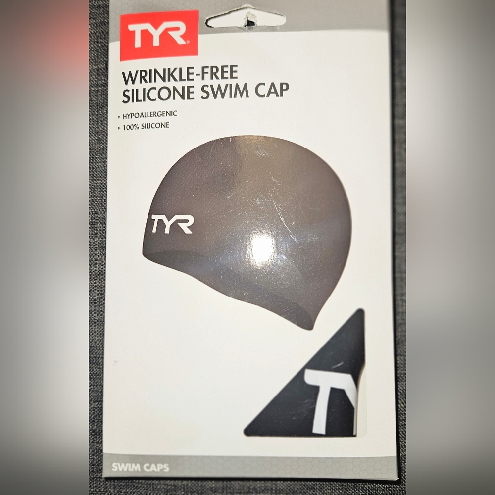 TYR Gray Silicone Swim Cap